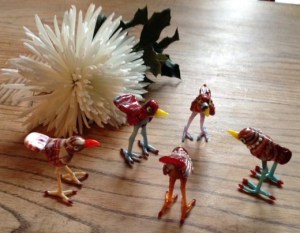 A flock of red birdies made by Amy Waldman Smith