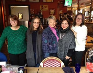 The Writer's Lunch writers. (Elaine, Amy, Judy, Shauna and Annie)
