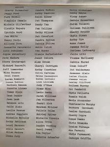 The choral roster - it goes on forever!!!! (Turns out there were five choirs at our high school. Who knew?!) Also, there were too many names to fit on one page. 